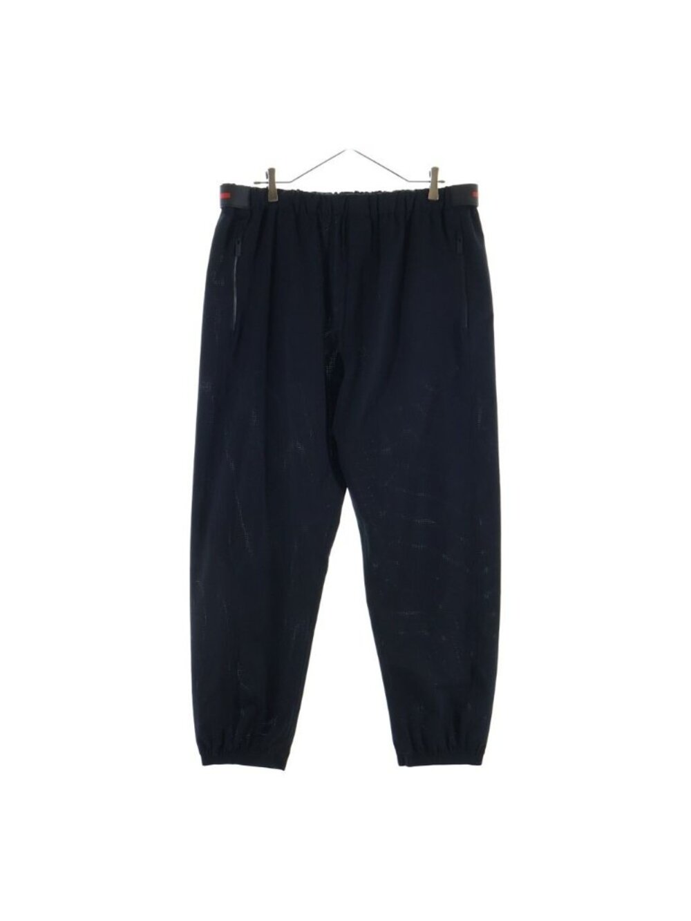 Prada Rubber Logo Waist Tape Nylon Easy Track Pants Black